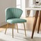 Velvet Upholstered Wingback Armless Side Chair with Gold Metal Legs for Living Room or Dining